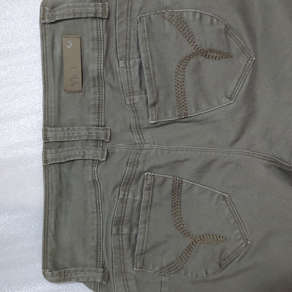 YMI Wanna Betta Butt?" Women's Army Green Distressed Skinny Jeans Juniors Size 7 - Picture 7 of 9